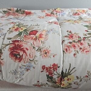 Ralph Lauren Home Petticoat Floral Twin Standard Comforter White‎ Pink 38x75